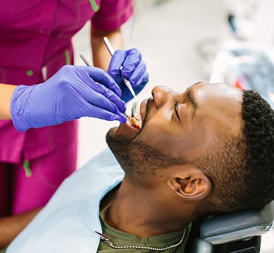 Man undergoing dental exam
